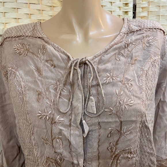 More by Lata, Tan Bohemian Blouse - Size M - Picture 3 of 4